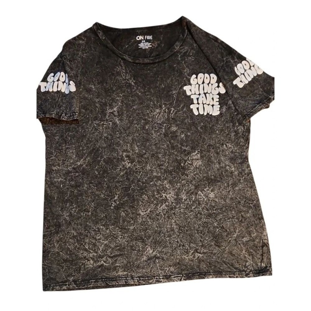 Good Things Take Time Acid Wash Graphic Tee Unisex 3X P2P 26-30 NWOT